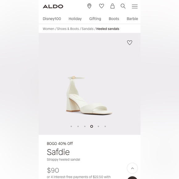 Aldo Safdie Strappy Heeled Sandals, White-Bone, Size 5, Brand New - Picture 3 of 3